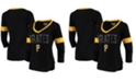 Touch Women's by Alyssa Milano Black Pittsburgh Pirates Ultimate Fan Raglan 3/4 Sleeve V-Neck T-shirt